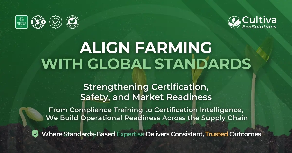 Certification and compliance consulting for farming and agribusiness by Cultiva EcoSolutions
